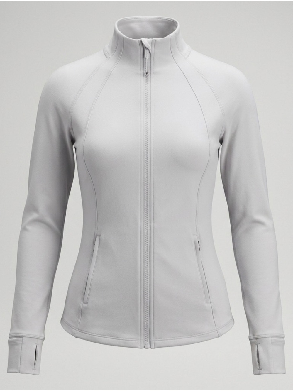 Yogalicious Light Gray Full-Zip Utility Jacket
